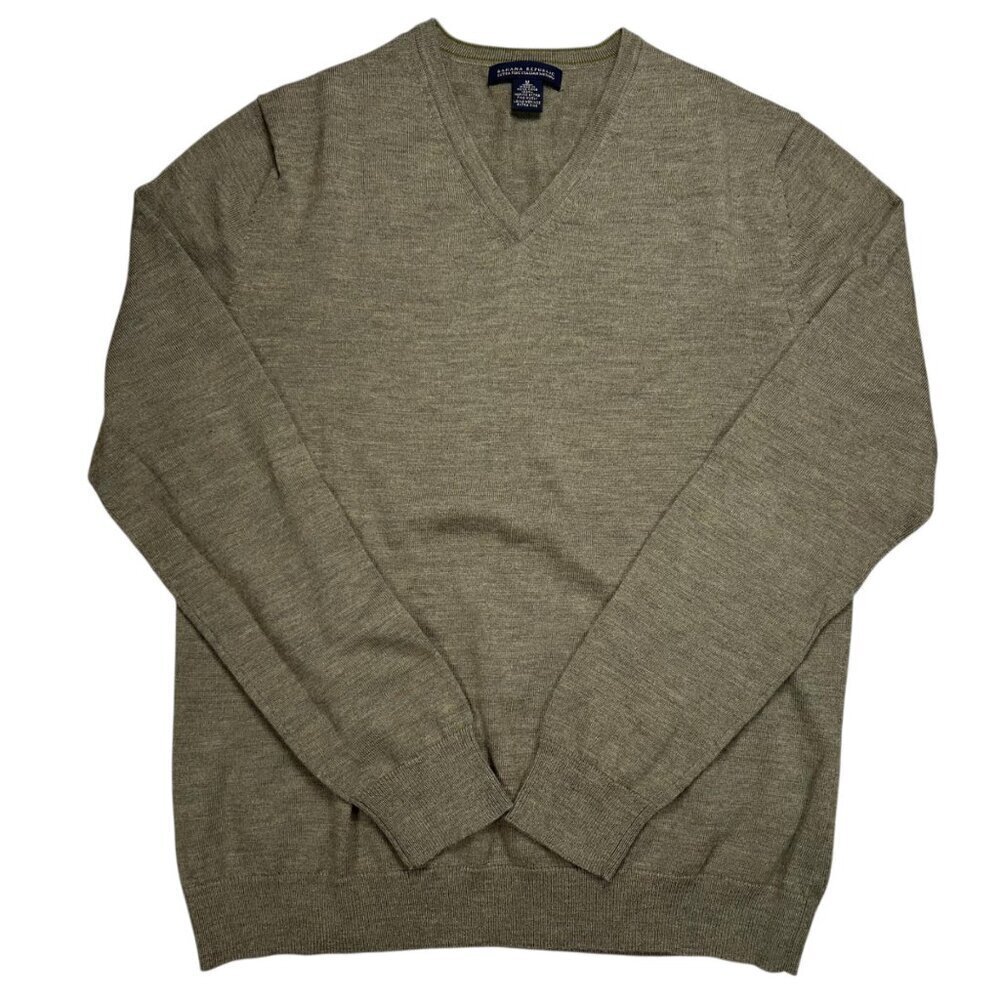 Banana Republic Extra Fine Italian Merino Wool Medium Men V-Neck Sweater